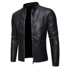 Load image into Gallery viewer, Men Faux Leather Jackets Black