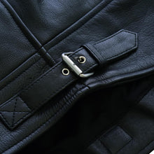 Load image into Gallery viewer, Black Bomber Leather Jacket
