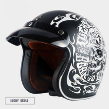 Load image into Gallery viewer, Lucky Skull Open Face Helmet
