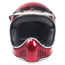 Load image into Gallery viewer, Red Gloss Vintage Full-Face Helmet
